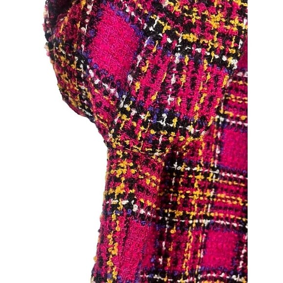 Jennifer Moore Blazer Women 6 Pink Wool Plaid Academia Preppy Old Money Retro - Picture 9 of 16